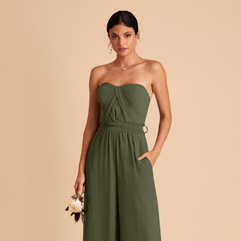 Gigi Olive Chiffon Jumpsuit